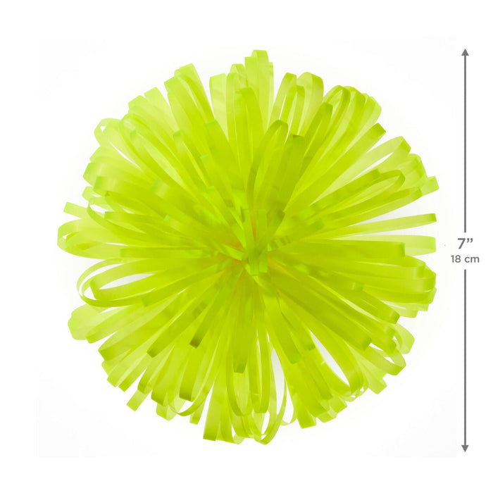 7" Yellow Looped Pom-Pom Gift Bow