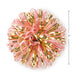 Pink and gold firework-style pom pom gift bow with adhesive backing