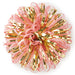 Pink and gold firework-style pom pom gift bow with adhesive backing