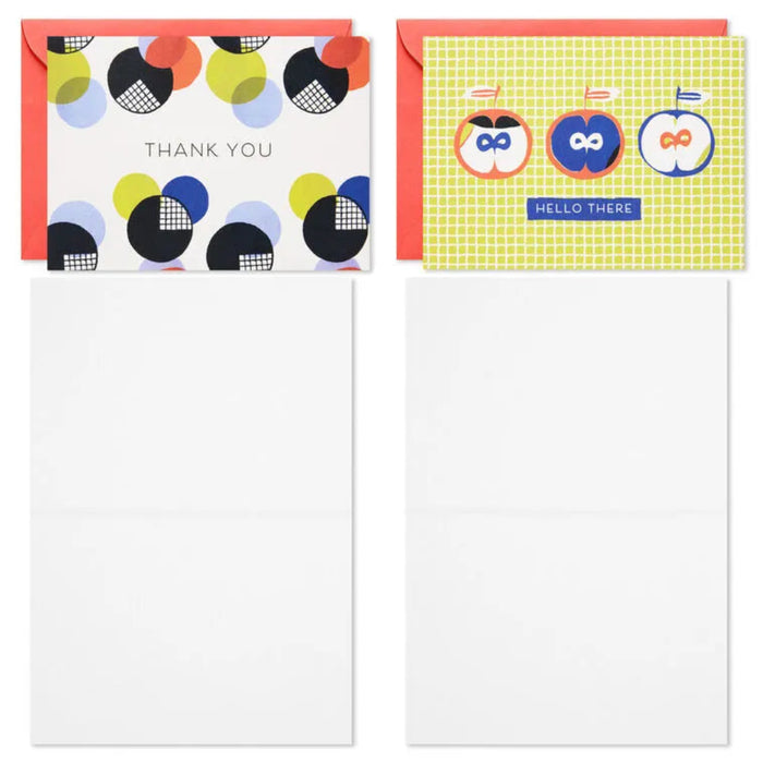Hallmark : Purple Floral and Apple Boxed Blank Cards Assortment