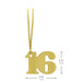 Hallmark : Gold "16" Die-Cut Gift Trim