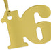 Hallmark : Gold "16" Die-Cut Gift Trim