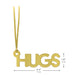 Gold “Hugs” gift trim, 4.4" × 1.6"