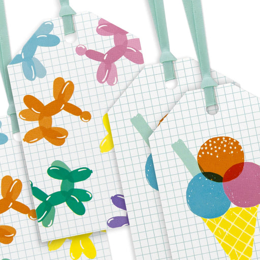 Colorful Party Icons 8-Pack Assorted Gift Tags
