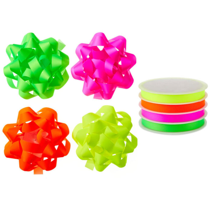 Hallmark : Neon Colors Bow and Ribbon 8-Pack Assortment Gift Trim Pack
