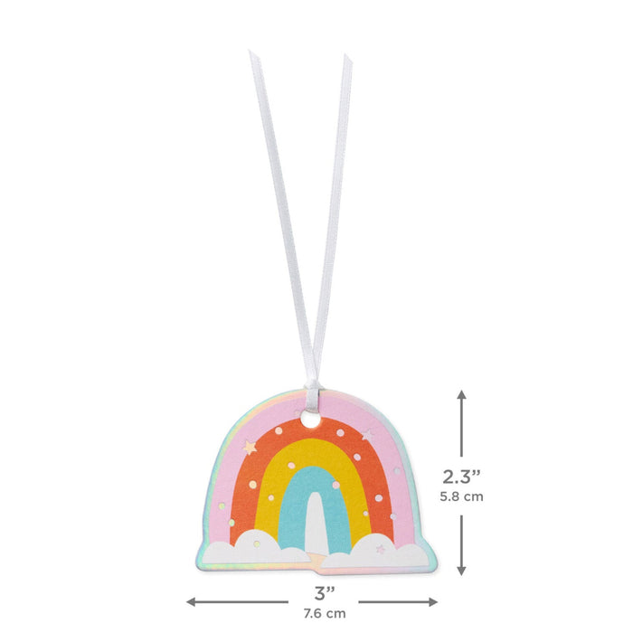 Hallmark : Rainbow on Clouds Die Cut Gift Tag