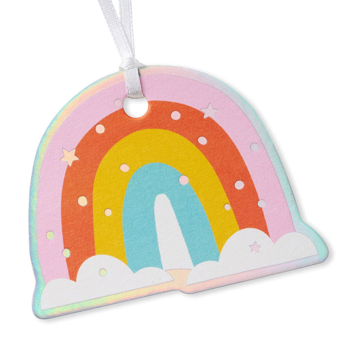 Hallmark : Rainbow on Clouds Die Cut Gift Tag