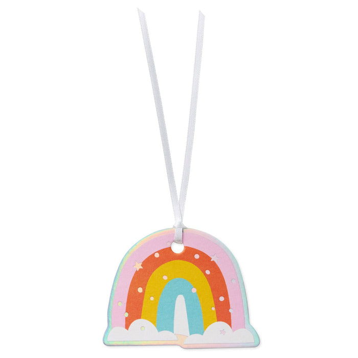 Hallmark : Rainbow on Clouds Die Cut Gift Tag