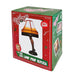 Box for a Christmas Story leg lamp 20" prop replica with green and red design.