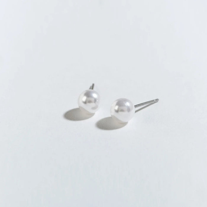 Howards Inc 6mm Pearl Ball Ear Sense Pierced Earring – hypoallergenic pearl stud earrings for sensitive ears