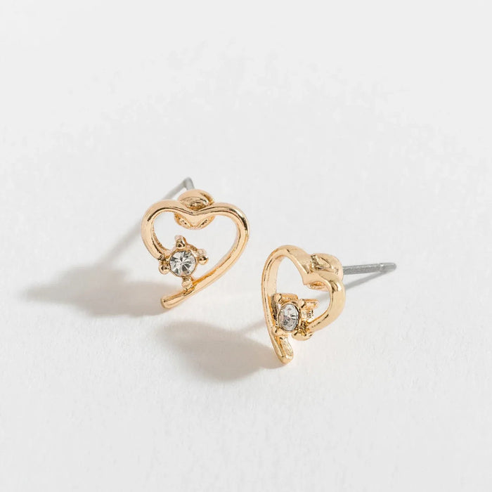 Howards Inc : Gold Heart Crystal Ear Sense Earring