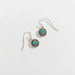 Silver aqua stone drop earrings by Howards Inc featuring a hypoallergenic Ear Sense post, elegant silver-tone setting, and vibrant aqua gemstone accents for sensitive and pierced ears.