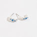Howards Inc Blue Gem Hoop Ear Sense Earrings featuring polished silver-tone hoops with sparkling blue gemstone accents, hypoallergenic Ear Sense posts for sensitive and pierced ears, and elegant gift-ready packaging.