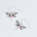 Howards Inc Silver Dragonfly Drop Ear Sense Earrings with crystal-accented dragonfly design, antique silver finish, and hypoallergenic posts for sensitive ears.