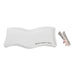 A white tray holding two pairs of scissors, positioned side by side for easy access and visibility.
