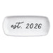 Personalized white ceramic tray with "est 2020" inscription, showcasing a modern and elegant design.