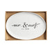 Oval platter inscribed with "Mr & Mrs," ideal for wedding or anniversary celebrations.
