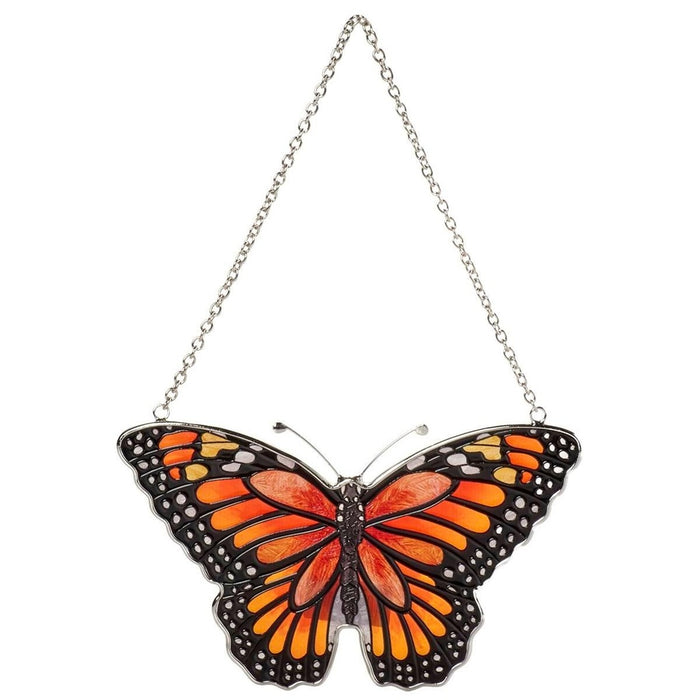 This Bridgeton Hall Monarch Butterfly Suncatcher brings the beauty of nature into your home with its vibrant butterfly design and colorful craftsmanship.