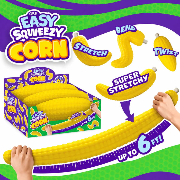 Orb Toys Easy Sqweezy Corn Squeeze Toy featuring a playful corn-shaped squishy design