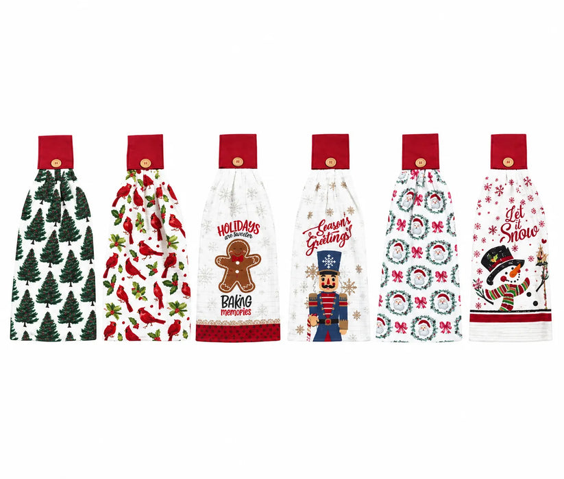 Assorted no Choice Tie Towels for holiday kitchen use 