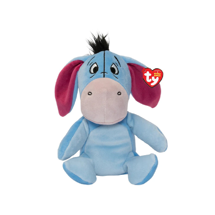 A stuffed animal featuring a blue and pink nose, showcasing a soft and cuddly design.