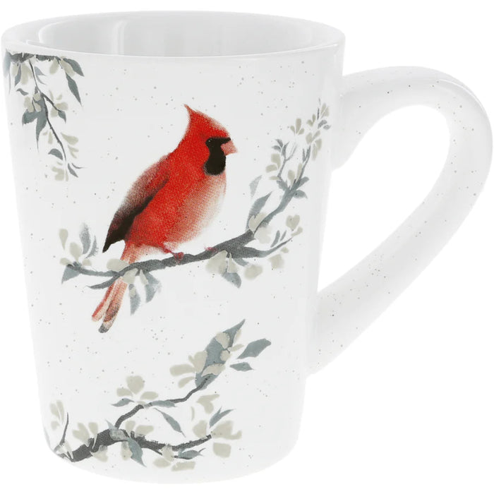 The Pavilion Gift Co Cardinal 13 oz Cup showcases a stunning cardinal design that celebrates nature and remembrance.