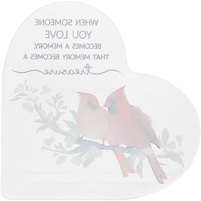 The Pavilion Gift Co Treasure 3.5" Acrylic Heart Plaque features a charming heart shape crafted in clear acrylic.