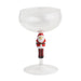 Decorative wine glass with a Santa Claus figure on a white background