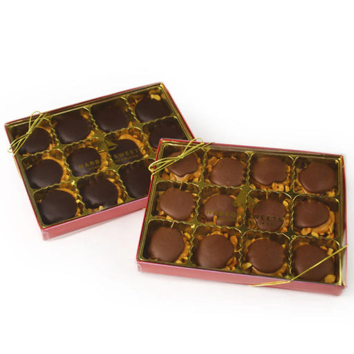 A perfect balance of crunch, sweetness, and chocolate in every bite.  Also available with pecans or almonds.