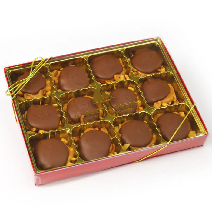 A perfect balance of crunch, sweetness, and chocolate in every bite.  Also available with pecans or almonds.