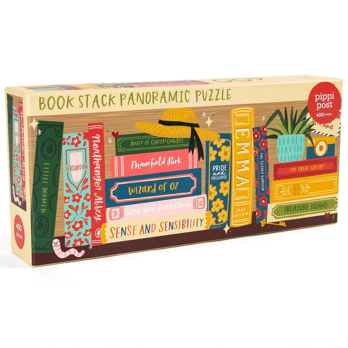 This Inked Classics Bookshelf 400 Piece Panoramic Jigsaw Puzzle brings the timeless beauty of classic literature to life through an engaging and relaxing puzzle experience. 