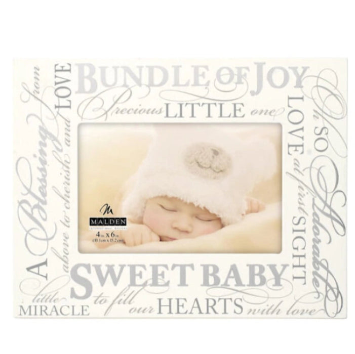 Malden Sweet Baby Signature 4x6 photo frame for displaying cherished baby photographs.