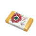 Harbor Sweets dark chocolate Cranberry Cashew Clusters, 5-piece gold box with a white sleeve featuring a red berry wreath and green sailboat logo, displayed with cranberries, cashews, and mint-green ribbon.