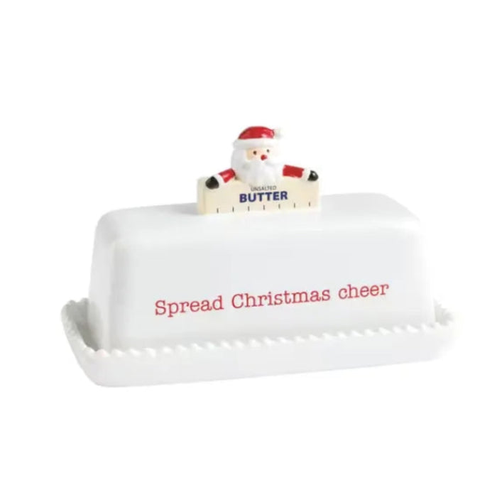 Santa Butter Dish with festive Christmas-inspired styling for holiday table settings and entertaining.