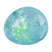 Opal stone with green and blue fluorescence on a white background