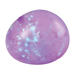Purple egg-shaped object with a glittery texture on a white background