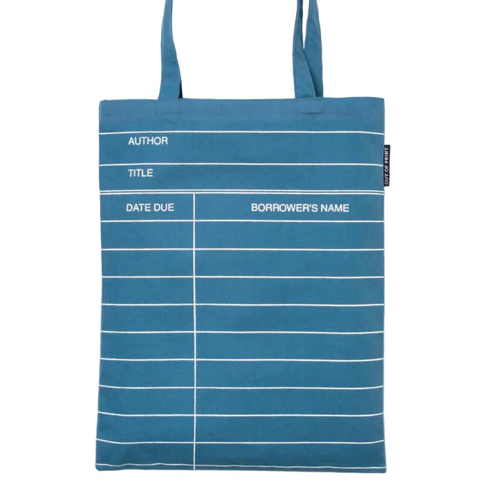 This Inked Blue Library Card Tote Bag is a stylish and functional accessory for book lovers, readers, and library enthusiasts.