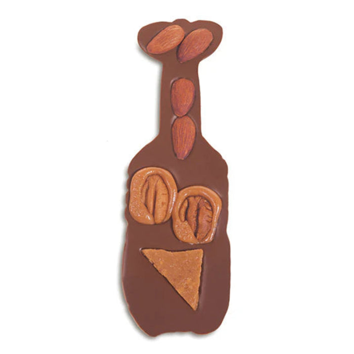Filled with caramel. pecans, almonds and buttercrunch toffee.
