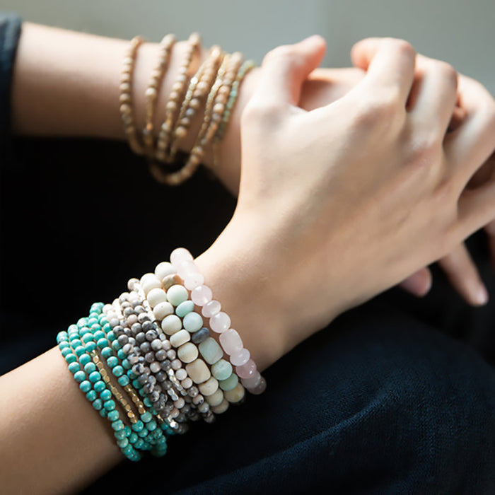 Scout Curated Wears : Stone Stack Bracelet - Rose Quartz