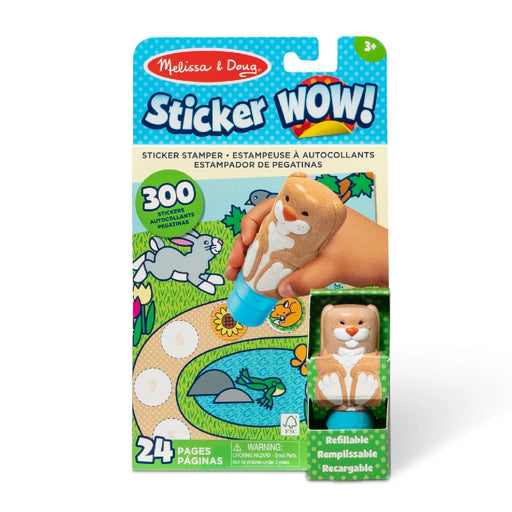 Colorful Melissa & Doug animal stickers featuring various wildlife designs on a bright background.
