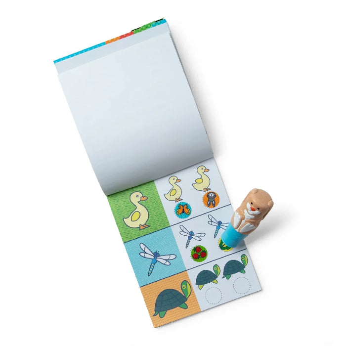 Melissa & Doug sticker set displaying an assortment of cute animals, perfect for creative projects and play.