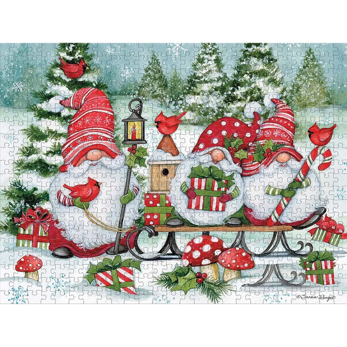 “Lang Holiday Gnomes 500 Piece Puzzle — Christmas jigsaw puzzle with festive gnome artwork, perfect for family holiday fun.”