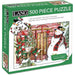 Jigsaw puzzle box with a snowman and festive scene, featuring the LANG brand.