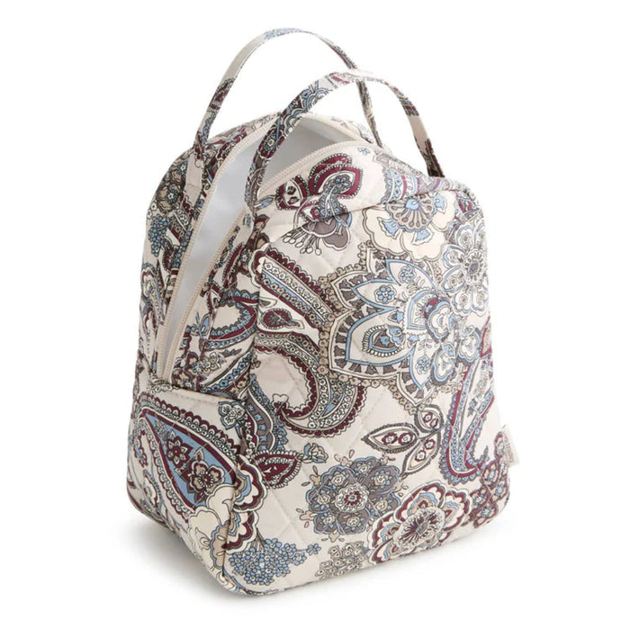 Vera Bradley Lunch Bag in Neutral Rhapsody with elegant floral print, insulated interior, and convenient top handle.