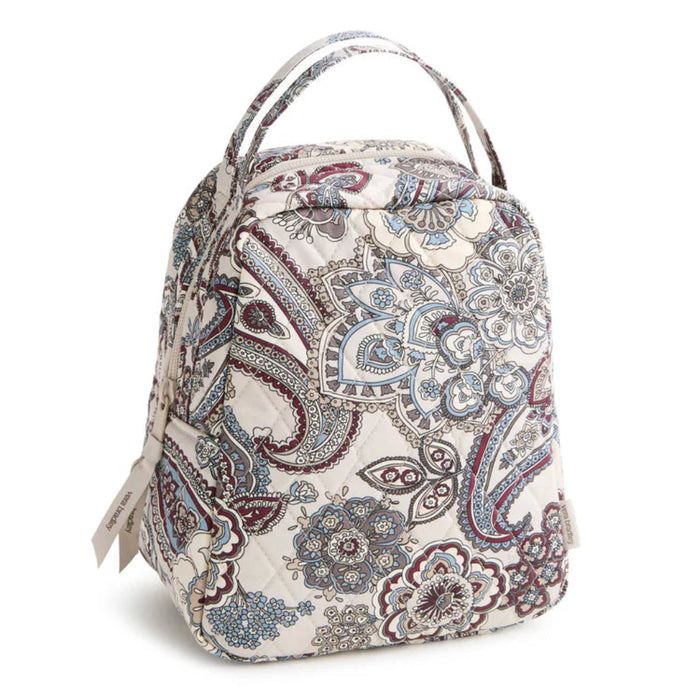 Vera Bradley Lunch Bag in Neutral Rhapsody with elegant floral print, insulated interior, and convenient top handle.