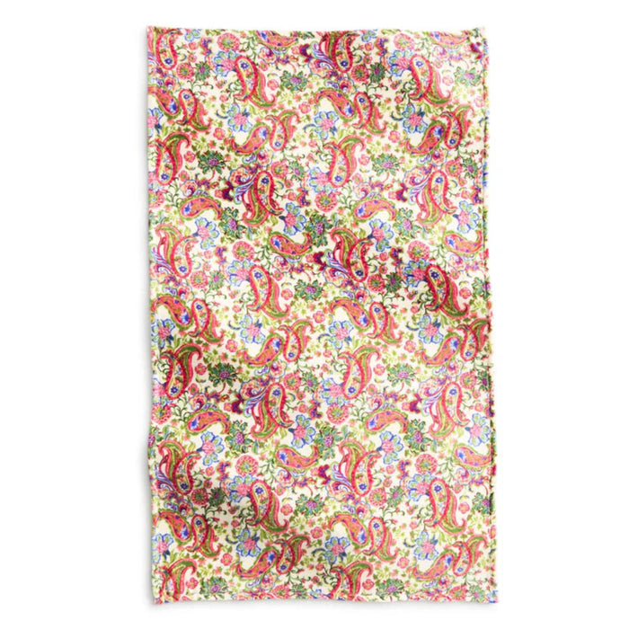 Vera Bradley Vibrant Paisley plush throw blanket with bold multicolor paisley pattern and soft, warm fabric.