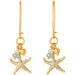 Featuring delicate starfish accents adorned with shimmering details, these elegant earrings capture the beauty of the ocean while adding a playful sparkle to any outfit.