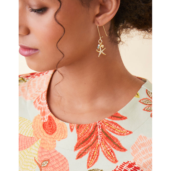 Spartina 449 : Starfish Sparkle Drop Earrings
