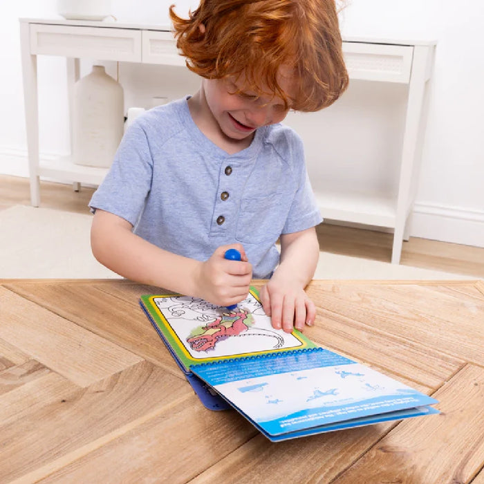 Dinosaur-themed Water Wow activity book showcasing colorful pages that activate with water for fun learning experiences.