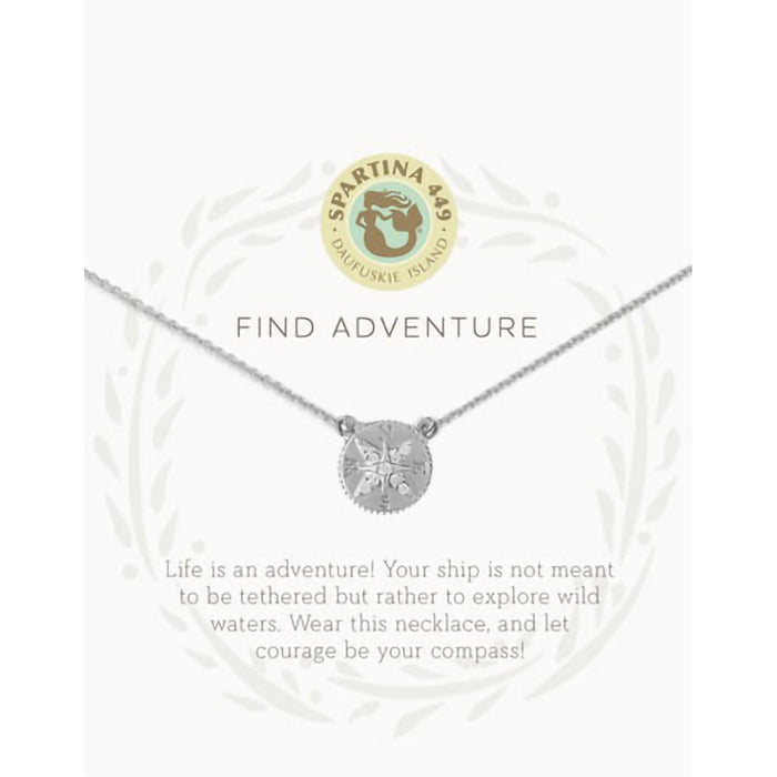 Spartina 449 :Sea La Vie Necklace Adventure/Compass-Sliver